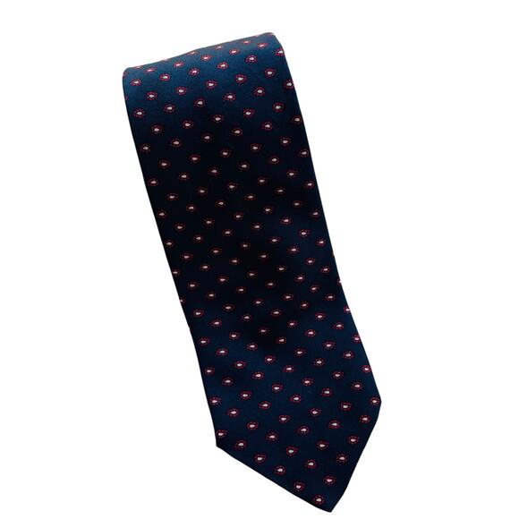 Brooks Brothers Makers Blue Red Dotted Classic Career Modern Silk Mens Tie - Picture 1 of 6